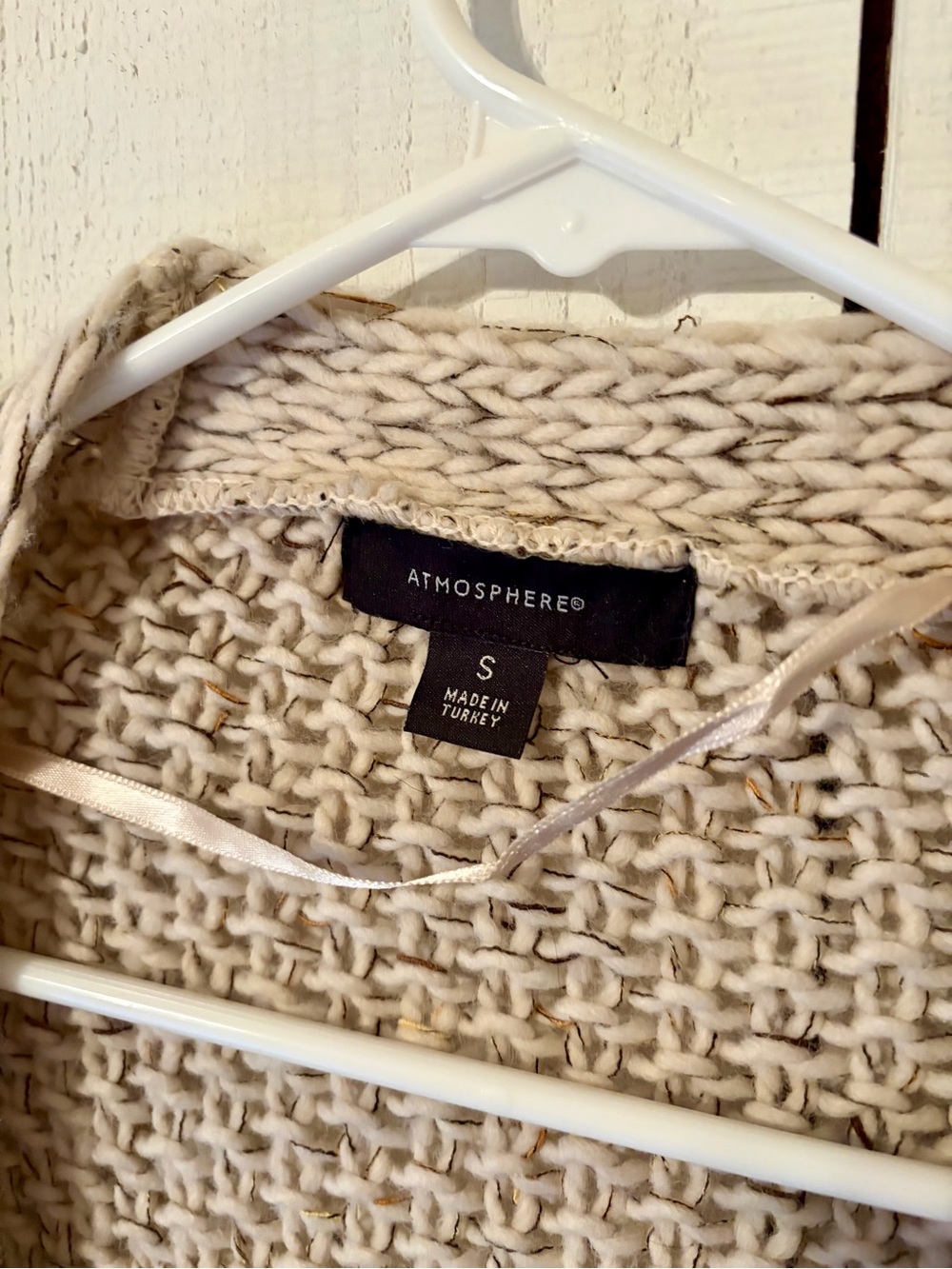 Atmosphere Cream Open-Weave Knit Sweater